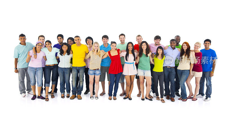 Group portrait of international youths重复图片